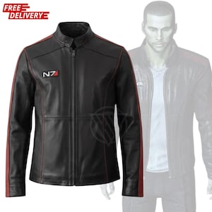 Veste N7 Screen Accurate, costume cosplay à effet de masse, armure en cuir Commander Shepard, cadeau pour gamer fait main, vêtements d'extérieur Paragon Renegade