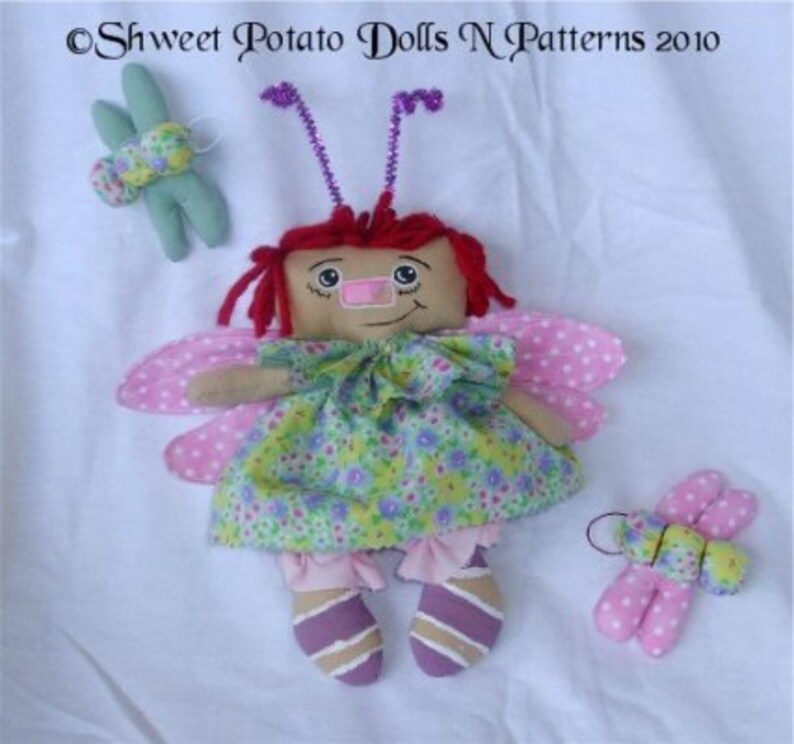 Dragonfly Raggedy Annie Cloth Doll Ornie ePatterns Instant Downloads image 2