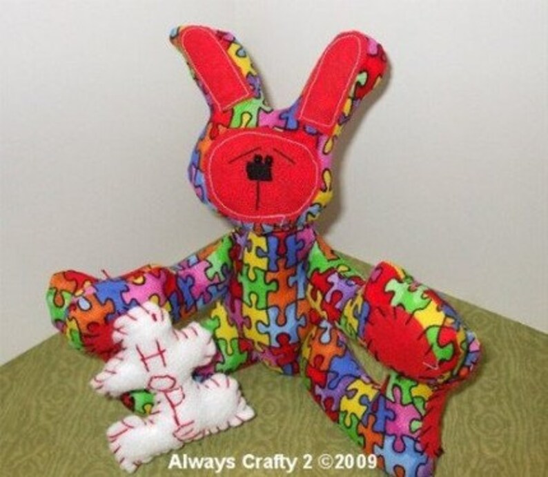 Autism bunny cloth doll pinkeep pdf epattern instant download  etsy Autism bunny cloth doll pinkeep pdf epattern instant download  etsy