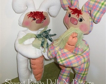 Primitive Raggedy Bunny Doll  ePattern Instant Download