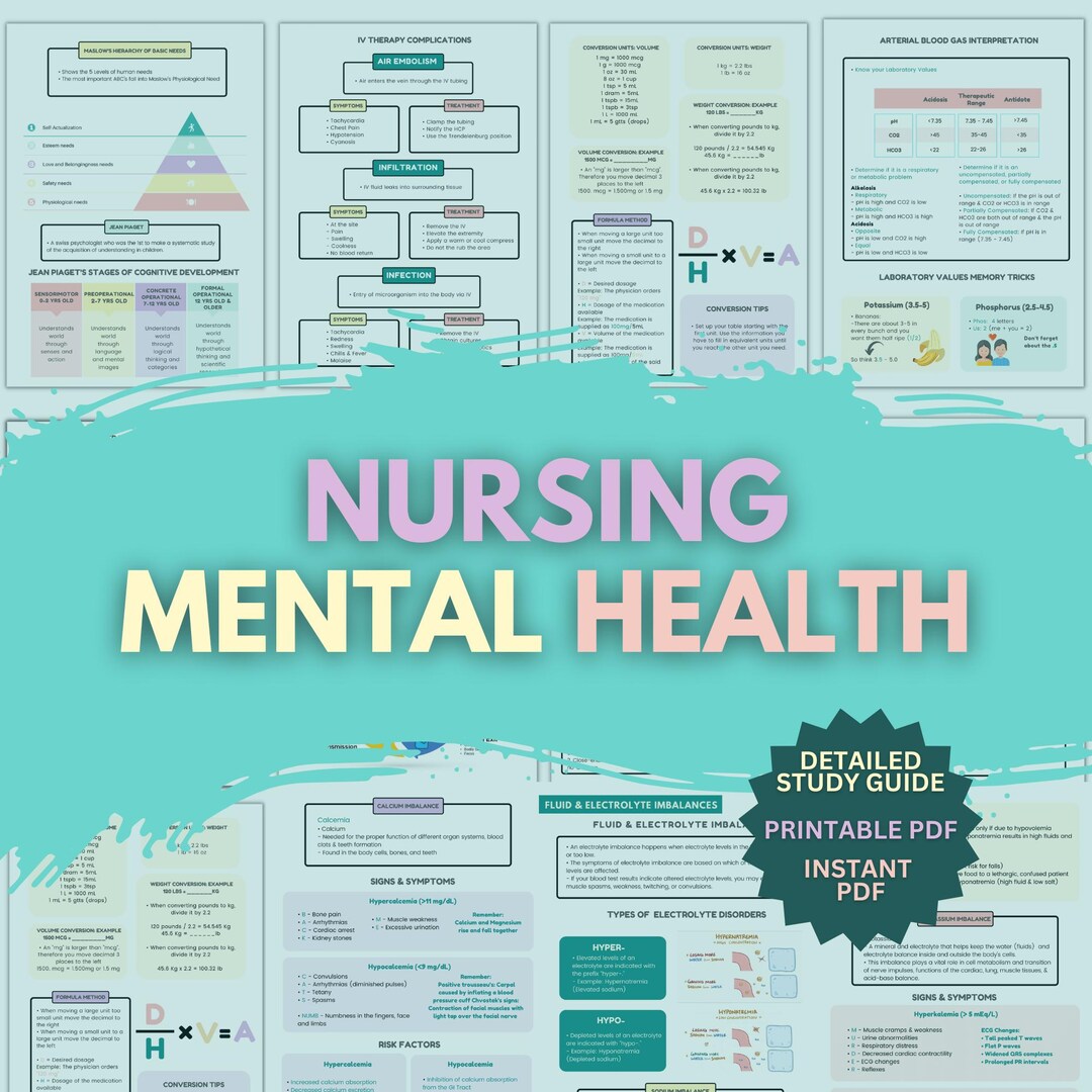 Nursing Mental Health Bundle | Study Guide Notes | 18 Pages | PDF ...