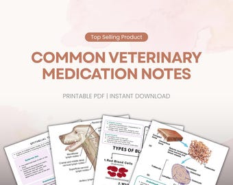 Common Veterinary Medication Notes, Veterinary Med Lessons, Study Guide Vet Tech, College Veterinarian Students, Animal Care, Vets Reviewer