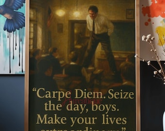 Dead Poets Society Poster – Cinematic Wall Art – Carpe Diem Classroom Scene