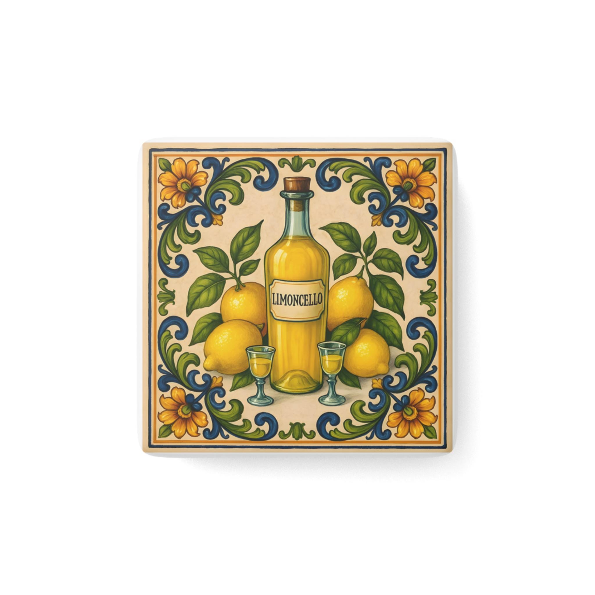 Limoncello NAPOLI マグネット 置物 Limoncello Bottle Porcelain Magnet - Italian Lemon Gift, Maiolica