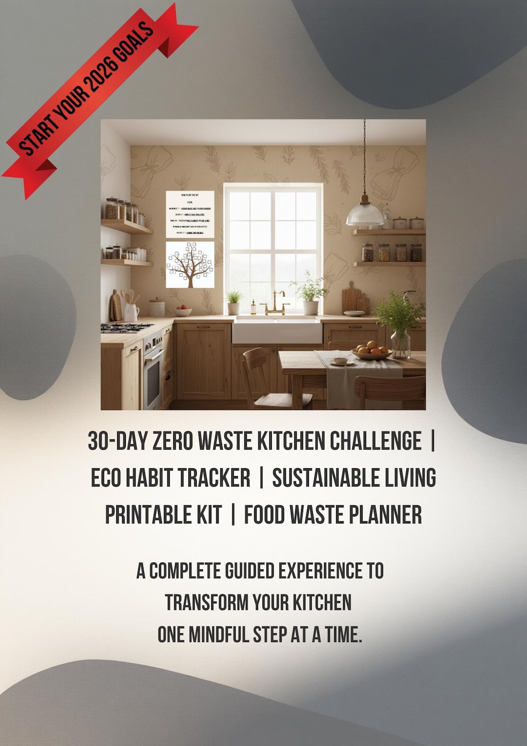 Curated visual reference: Gallery Detail: 2026 Zero Waste Kitchen Challenge New Year Resolution Planner Eco