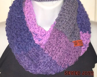 Handmade Puff Stitch Infinity Scarf