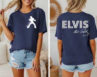 T-shirt emblématique d'Elvis Presley, cadeau pour fan de musique rock and roll rétro