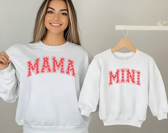Mama and Mini Valentine's Day Matching Sweatshirt Set, Gift For Kids