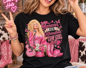 T-shirt rétro Dolly Parton style cowgirl, T-shirt hommage à une légende, Cadeau pour les fans de country et de musique western, Tenue pour les mélomanes