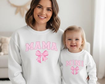 Mama Mini Matching Sweatshirts, Mommy and Me Valentine Outfit, Mother Daughter Sweatshirt