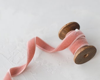 Terra-Cotta Rose Double-Faced Japanese Rayon Velvet Ribbon • 1/8" • 1/4" • 3/8" • 1/2" • 3/4" • 1" • 1.5" • 1-7/8"