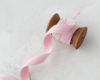 Dusty Pink Double-Faced Japanese Cotton Velvet Ribbon • 1/8" • 1/4" • 3/8" • 1/2" • 3/4" • 1"