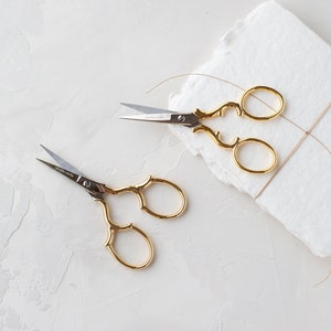 24k Gold-Plated Italian Scissors • 3-3/4&quot; • Onda / Luna
