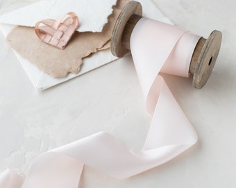 Pale Pink Double-Faced Satin Ribbon • 1.5" • 2.25" • 3" • 4"