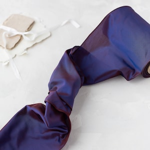 Blau Violett Rost Schimmer Französischer Taft Band • 1.5" • 5"