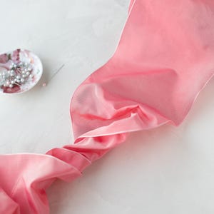 Koraalroze roze glinstering Frans tafzijde licht bedrade lint • 1,5" • 5"