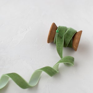 Green Velvet Ribbon 1/2 image 1