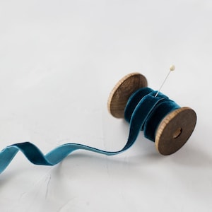 Deep Teal Velvet Ribbon • 1/4&quot; • 3/8&quot; • 5/8&quot;