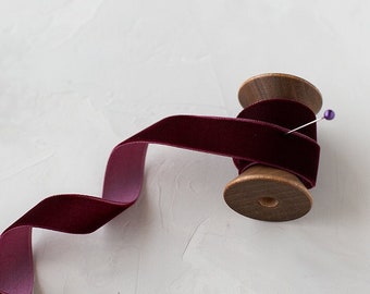 Deep Wine Velvet Ribbon • 3/8" • 5/8" • 1" • 2"