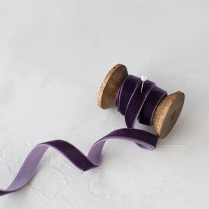 Eggplant Purple Velvet Ribbon • 1/4" • 3/8" • 5/8"