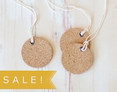 Cork Small Round Gift Tags with Twine - 6 pc - SALE!