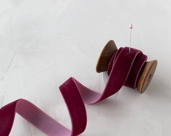 Wine Velvet Ribbon • 5/8" • 1" • 2"