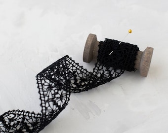 Black Crochet Lace Ribbon • 1.5"