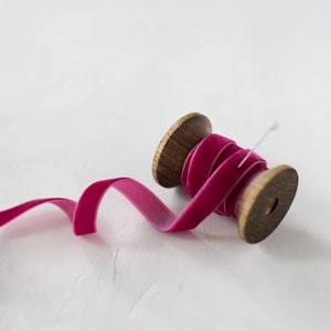 Raspberry Velvet Ribbon • 1/4" • 3/8" • 5/8"