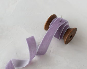 Dusty Lilac Purple Velvet Ribbon • 5/8"