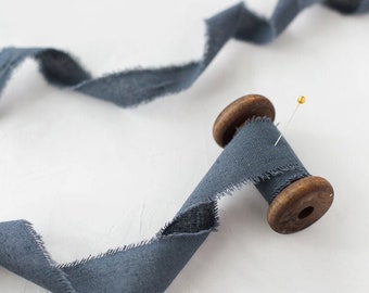 Natural Linen-cotton Blend Frayed Ribbon 1 | Etsy