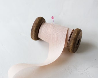 Blush Pink Tight Weave Italian Cotton Ribbon • 1/4" • 5/8" • 1" • 1.5"