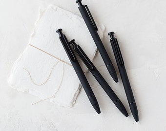 Soft Touch Solid Black Ballpoint Black Ink Pen Set