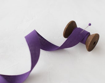 Violet Tight Weave Italian Cotton Ribbon • 1/4" • 5/8"