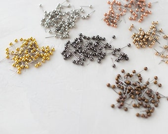 Metallic Map Pins • 200 pc • Gold / Silver / Gunmetal Black / Rose Gold Copper / Bronze / Champagne