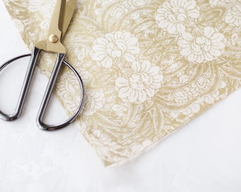 Gold Metallic Garden Lokta Wrapping Paper: 2 Sheets, Handmade, Deckled Edge