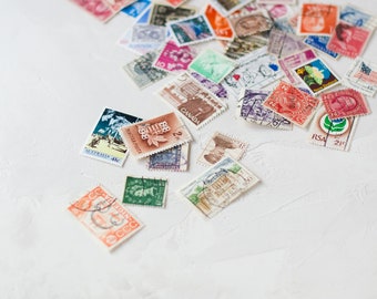 Vintage Postage Stamps • Used • 50 pcs