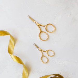Gold Metal Embroidery Scissors • Mini 2-5/8&quot; / Small 3-1/2&quot;