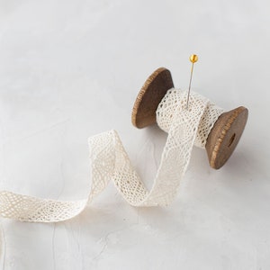 Natural Crochet Lace Ribbon • 1/2"