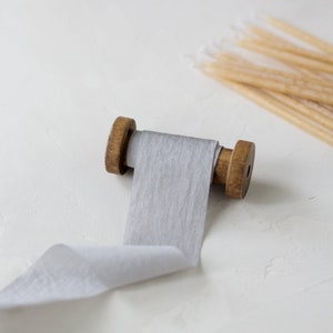 Silver Gray Wrinkled Faux Dupioni Silk Ribbon • 1/2&quot; • 1&quot; • 1.5&quot; • 2.5&quot;