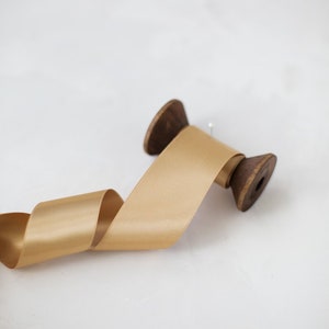 Gold Champagne Double-Faced Satin Ribbon • 1/4&quot; • 3/8&quot; • 5/8&quot; • 1&quot; • 1.5&quot; • 2&quot; • 2.75&quot;