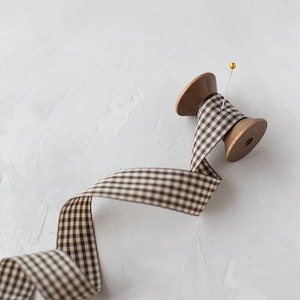 Braun + Beige Karo-Taftband • 3/8" • 5/8" • 2" • 1.5"