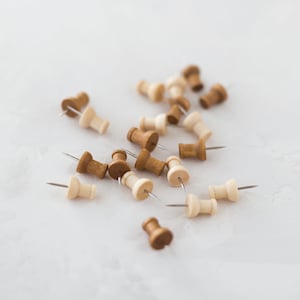 Wood Push Pins • 20 pc • Natural / Walnut