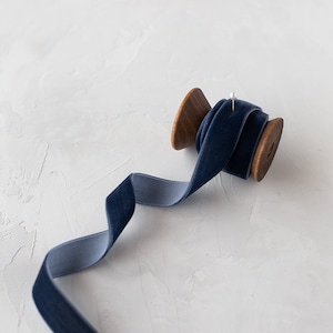 Navy Blue Velvet Ribbon • 3/8" • 5/8" • 1" • 2"