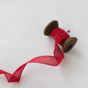 Cinta de algodón italiano de tejido suelto rojo • 1/2"