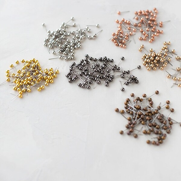 Metallic Map Pins • 200 pc • Gold / Silver / Gunmetal Black / Rose Gold Copper / Bronze / Champagne