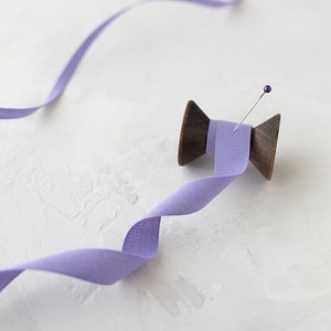 Cinta de algodón italiano de tejido apretado color lavanda y morado • 1/4" • 5/8"