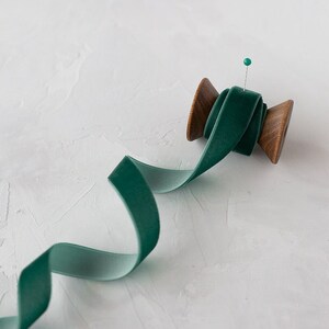 Winter Green Velvet Ribbon • 3/8" • 5/8" • 1" • 2"