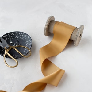 Caramel Gold Double-Faced Satin Ribbon • 1.5&quot; • 2.25&quot; • 3&quot; • 4&quot;