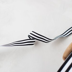 Black White Stripe Grosgrain Ribbon 3/8 5/8 7/8 1.5 2.25 image 3