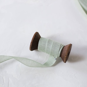 Sage Green Cotton Ribbon: Italian Loose Weave • 1/2&quot;
